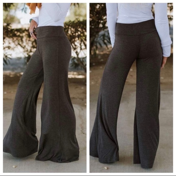 #05 MAVY - ✨PLUS SIZE✨GREY FABULOUS WIDE LEG PANTS - Picture 2 of 5